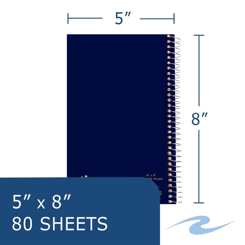 Roaring Spring Lefty Spiral Journal, College Ruled Small Left Handed Notebook, 8" x 5", 80 Sheets, Assorted Color Covers - Image 2